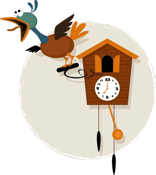 Cartoon coucou horloge — Image vectorielle