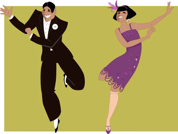 Bailando el charleston — Vector de stock