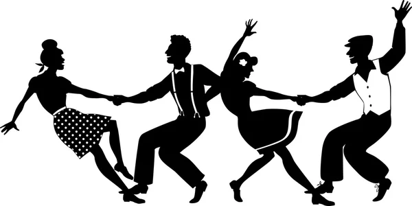 Lindy hop parti — Stok Vektör