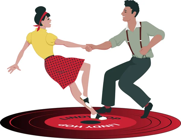 Lindy hop rekord — Wektor stockowy