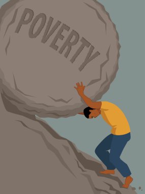Endless struggle with poverty clipart