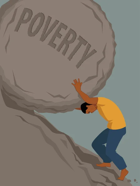 Endless struggle with poverty — Stock Vector