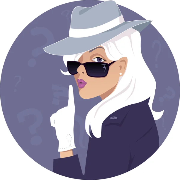 Mujer misteriosa — Vector de stock