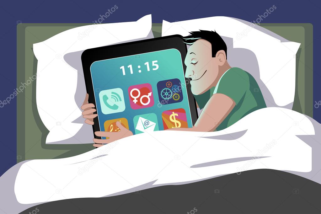 Smartphone in bed