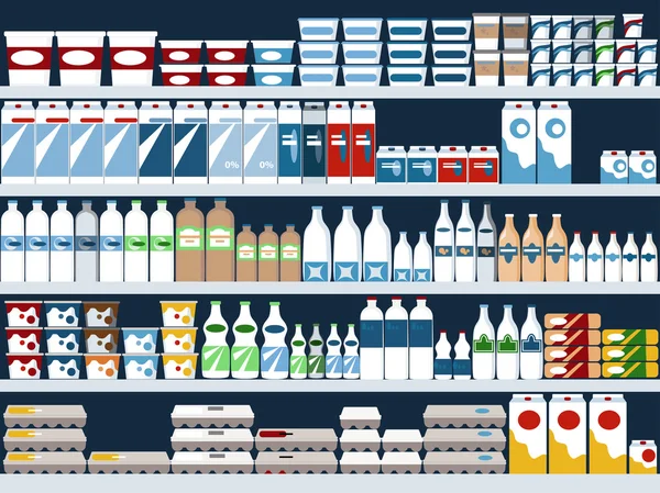 Dairy aisle — Stock Vector