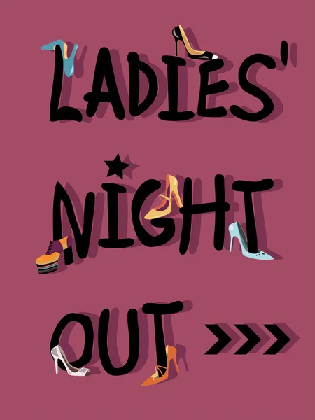 Ladies' Night Out Invitation — Stock Vector