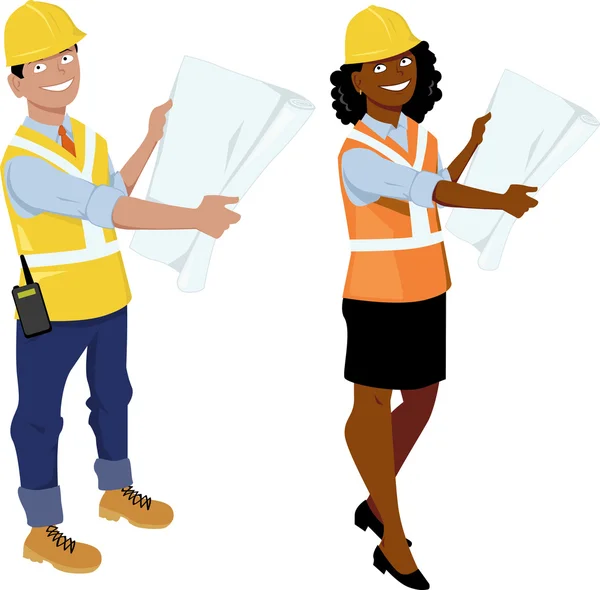 Architects or contractors — Stock Vector