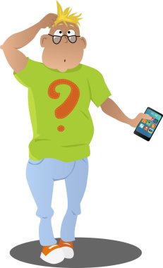 Bir telefon ile karışık müşteri