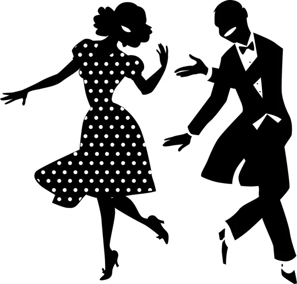 Silueta de pareja bailando — Archivo Imágenes Vectoriales