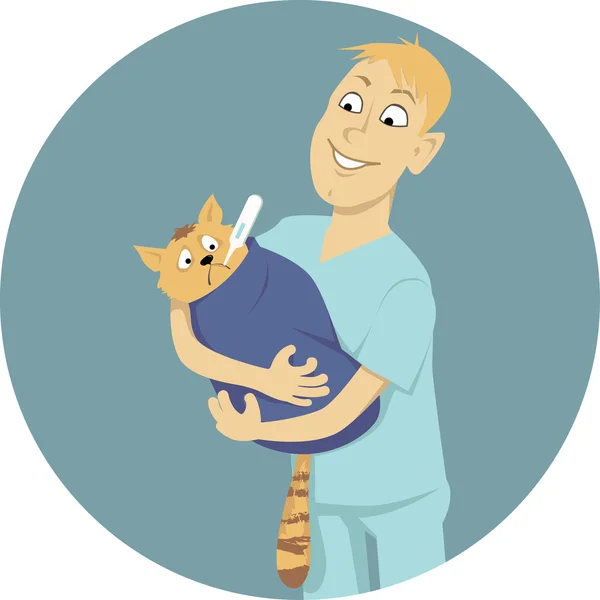 Veterinario en el trabajo — Vector de stock