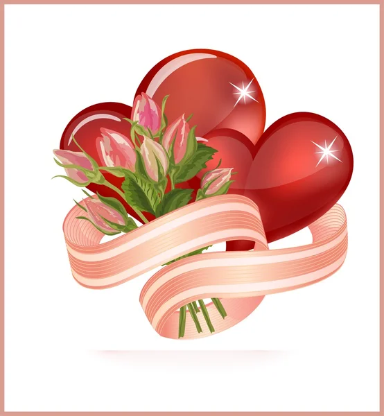 Two hearts — Stock Vector