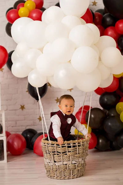 Primeiro Aniversário Bebê Festa Menino — Fotografia de Stock