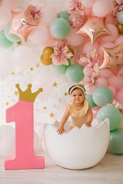 İlk doğum günü kızı pembe dekor