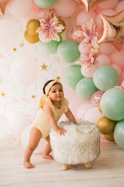 İlk doğum günü kızı pembe dekor