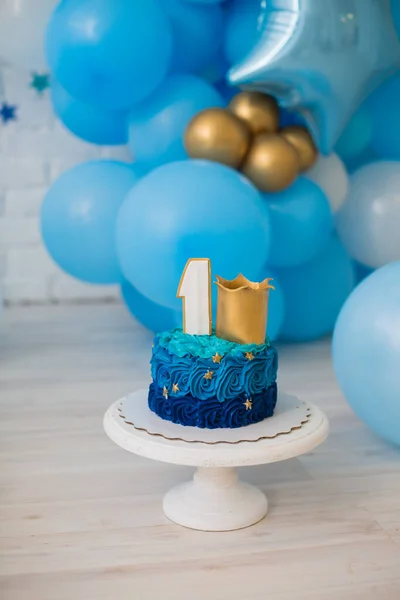 Smash Cake Cupcake First Birthday — Stock Photo, Image