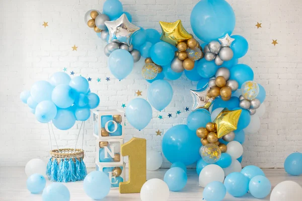 Blue decor for first birthday for boy