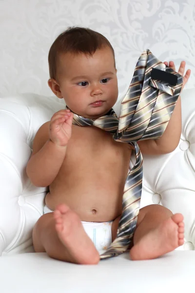 Baby boy with tie — Stock Photo, Image