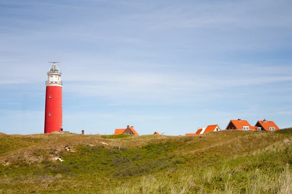 Mercusuar Merah di Texel — Stok Foto