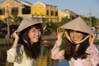 Tourists in Hoi An clipart