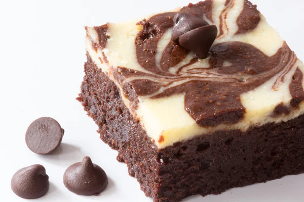 Corte de pastel de queso Brownie — Foto de Stock