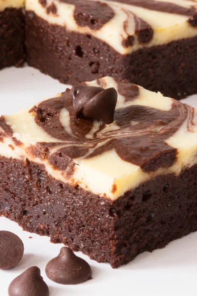 Corte de pastel de queso Brownie — Foto de Stock