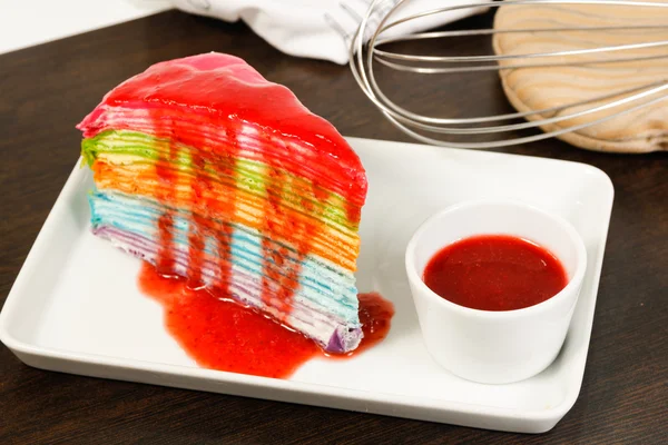 Rainbow crape cake — Stock Photo, Image