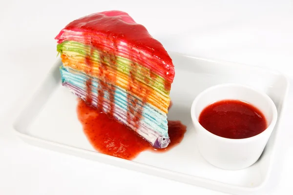 Rainbow crape cake — Stock Photo, Image