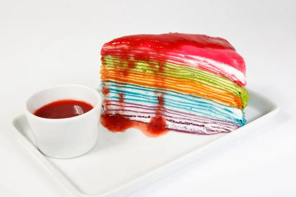 Rainbow crape cake — Stock Photo, Image