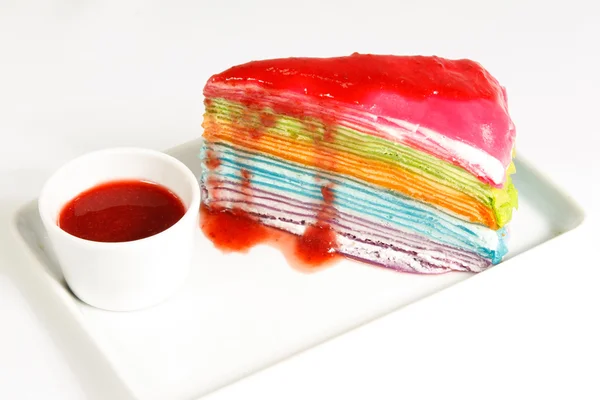 Rainbow crape cake — Stock Photo, Image