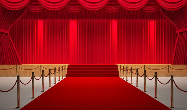 Sala de teatro con alfombra roja — Foto de Stock