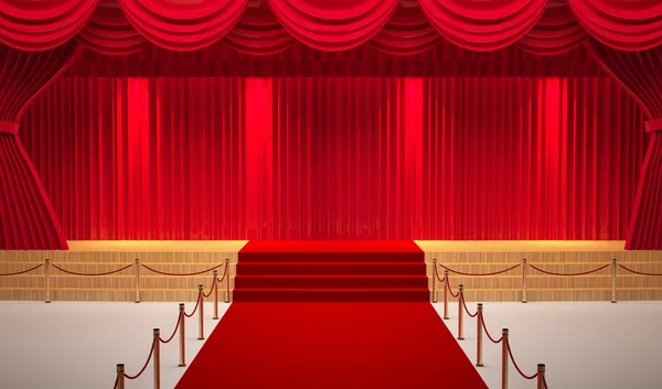 Sala teatro con tappeto rosso — Foto Stock