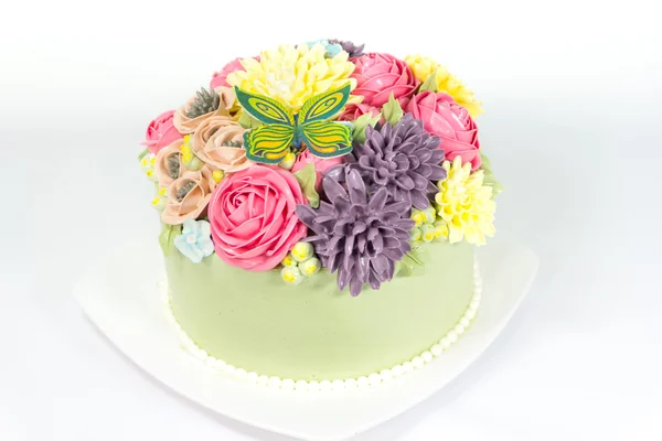 Tårta med blommor — Stockfoto