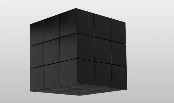 Puzzle cubico nero — Foto Stock