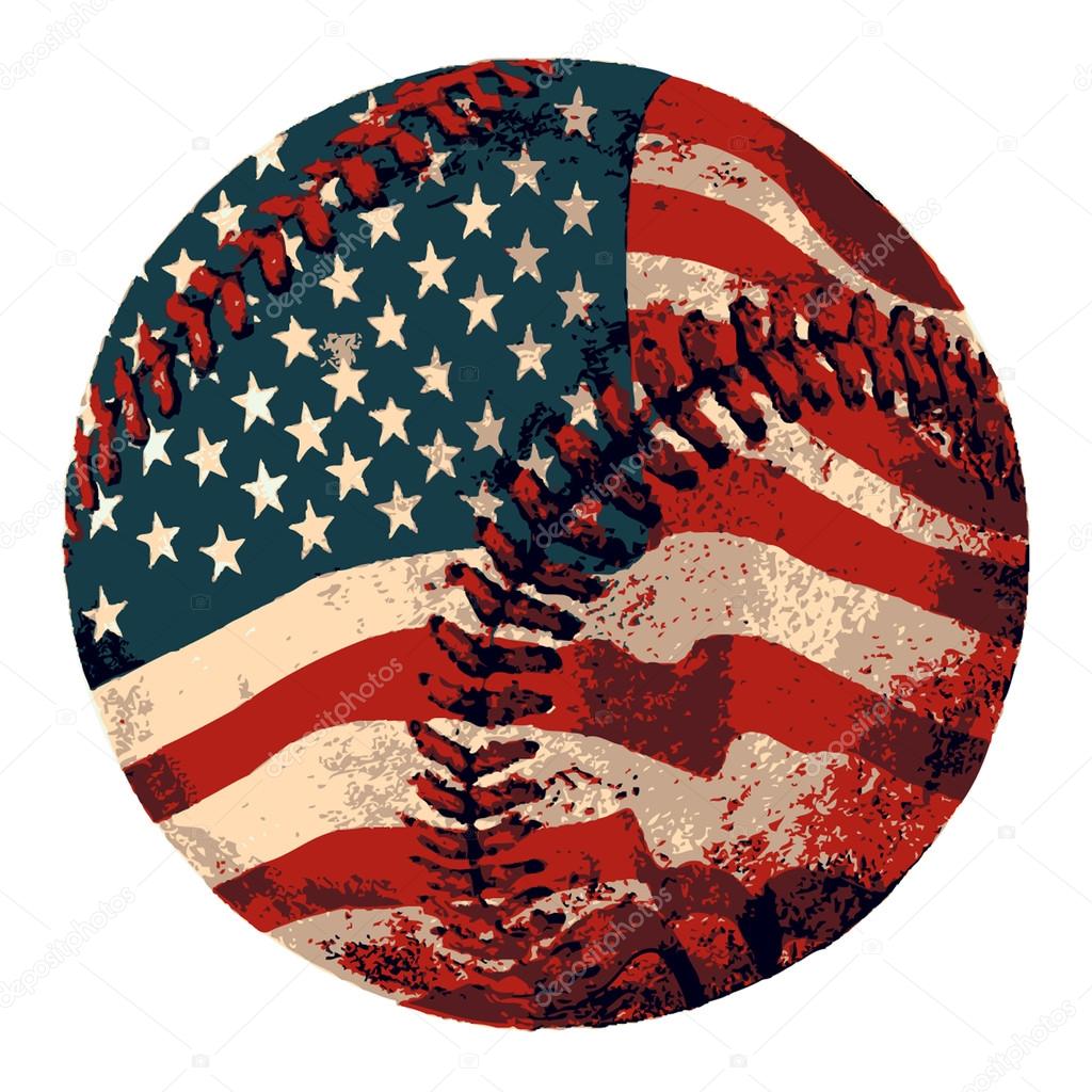 Download Baseball wrapped with the American flag — Stock Vector ...