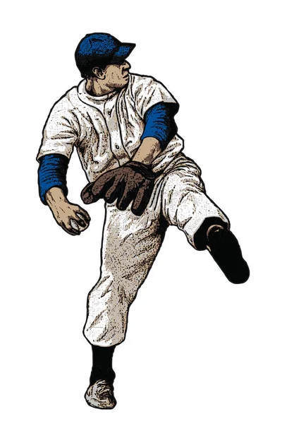 ベクトル形式の野球ピッチャー — ストックベクタ