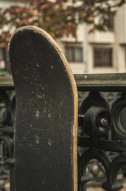 Sonbaharda parkta kaykay