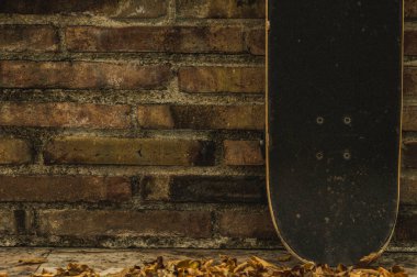 Sonbaharda parkta kaykay