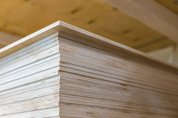Plywood Sheets Store Lumber Sold Supermarket Warehouse — Stock Photo, Image