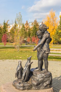Omsk, Russia - October 13, 2020: Sculpture 
