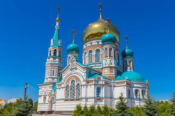 Omsk Russland Juli 2020 Mariä Himmelfahrt Kathedrale Stadtzentrum — Stockfoto