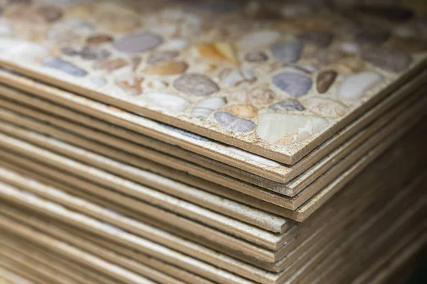 Stack Ceramic Tiles Convex Texture Floor Wall Concept Finishing Bathroom — Stock Photo, Image