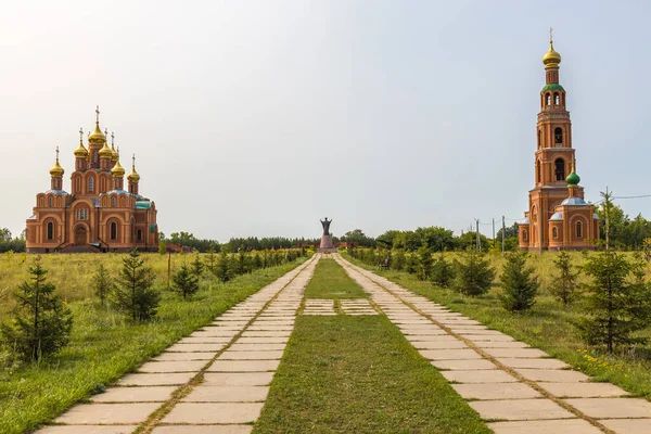 Ахерський Монастир Собор Успіння Каплиця Святого Миколая Чудотворця Дзвіниця Омськ — стокове фото