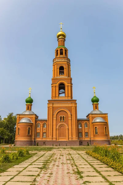 Das Achairsky Kloster Der Glockenturm Omsk Russland August 2021 — Stockfoto