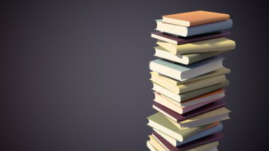 kitap kırpma pat ile renkli yığını