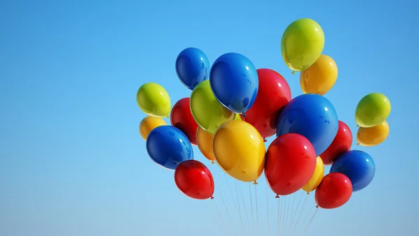 Красочные воздушные шары с обрезкой Пэт — стоковое фото