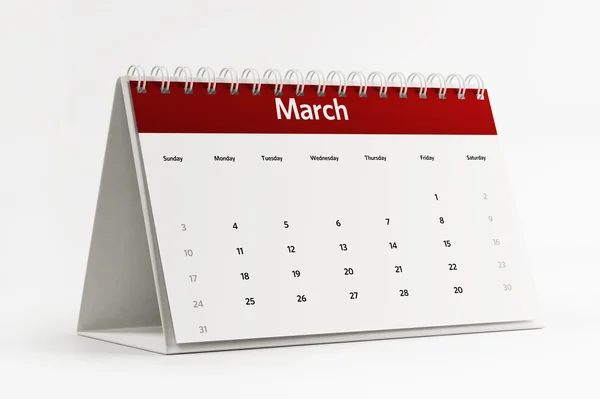 Calendario de marzo Plannin —  Fotos de Stock