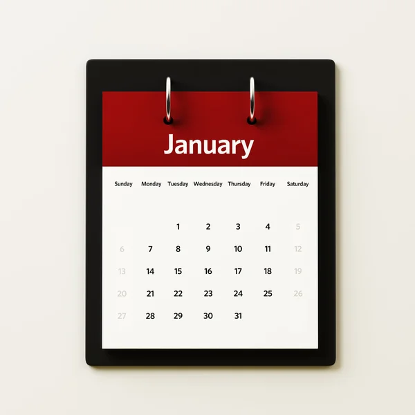 Январский календарь — стоковое фото