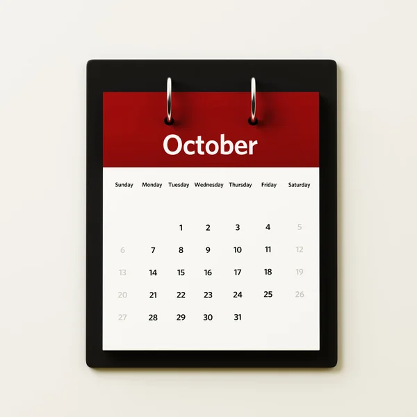 October Calendar Plannin — Stock Photo, Image