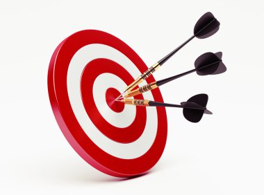 Darts on red targe clipart