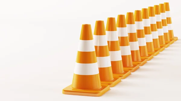 Linha de Tráfego Cones — Fotografia de Stock